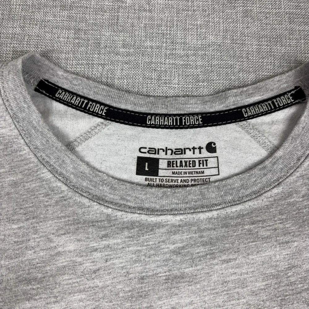Carhartt Force Shirt Mens L Gray Long Sleeve Pocket Owen Ames Kimball Tee